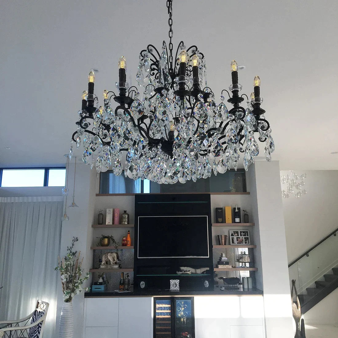 Classic European-style New Crystal Chandelier in Black Finish - view 2