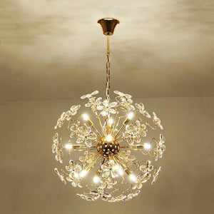 Faceted Crystal Petal Dandelion Chandelier 24" - view 4