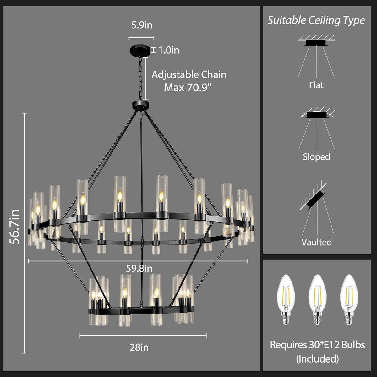 60 Inch Wagon Wheel Chandelier - view 12