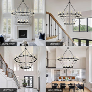 60 Inch Wagon Wheel Chandelier - view 14