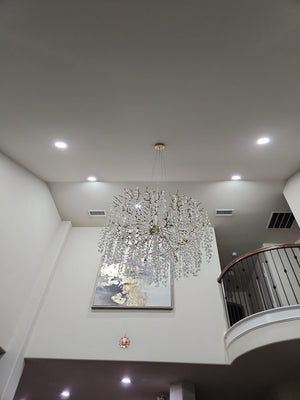 Modern Round/Rectangular Floral Crystal Chandelier for Low-ceiling - view 14