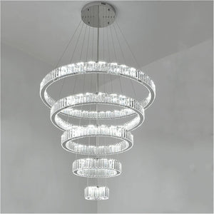 Modern Front Entryway Chandelier 3/4/5/6/7 Rings Crystal Gold/ Chrome Finish Ceiling Lamp - view 15