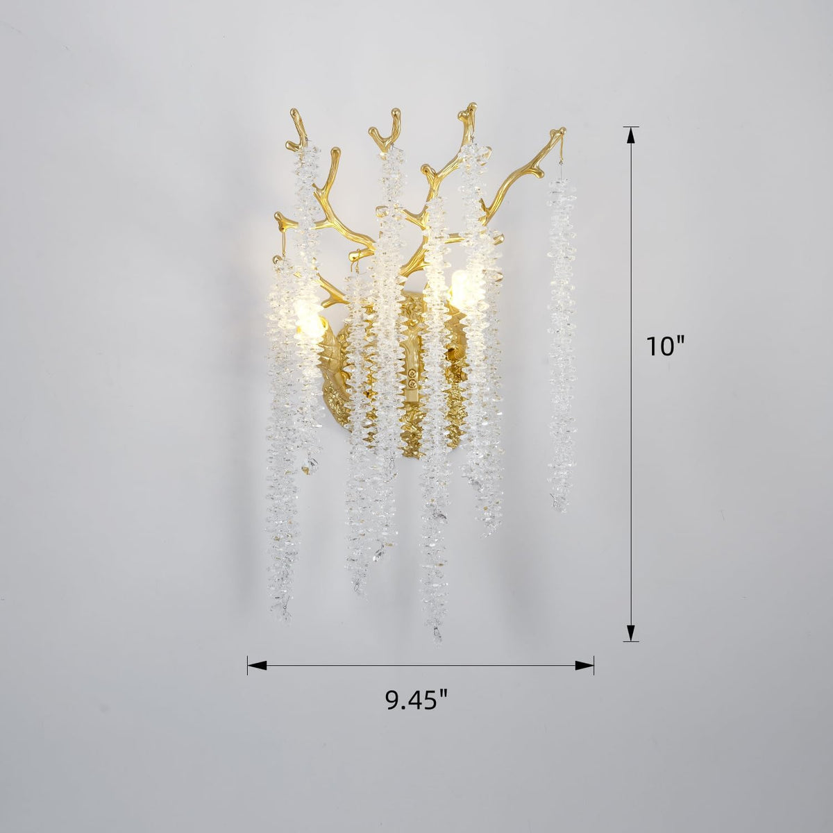 Snow Tree Crystal Gold Wall Sconce for All Rooms 10"H - view 6