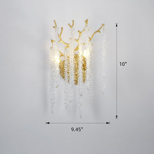 Snow Tree Crystal Gold Wall Sconce for All Rooms 10"H - view 6