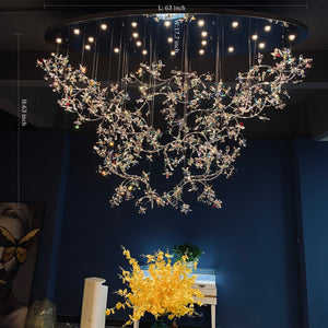 Exquisite Crystal Flower Branch Chandelier for Hotel Foyer and Entryway Ceiling Lighting Fixture - view 8