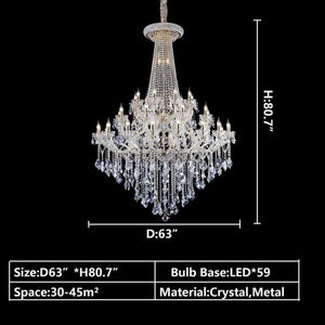 Extra Large Retro Empire Candle Crystal Chandelier for High-ceiling Space - view 10