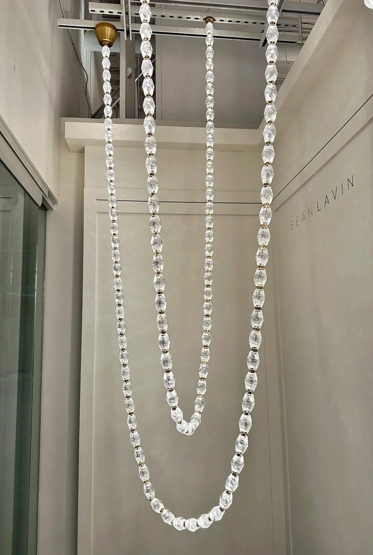 Creative Glass Pearl Necklace Pendnat Chandelier for Living/Dining Room/Staircase - view 11