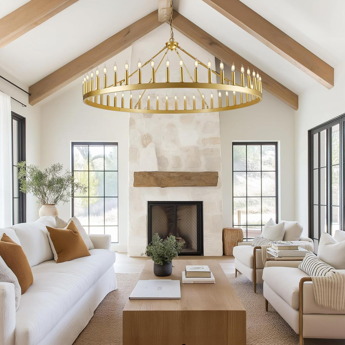 64 Inch Wagon Wheel Chandelier - view 6
