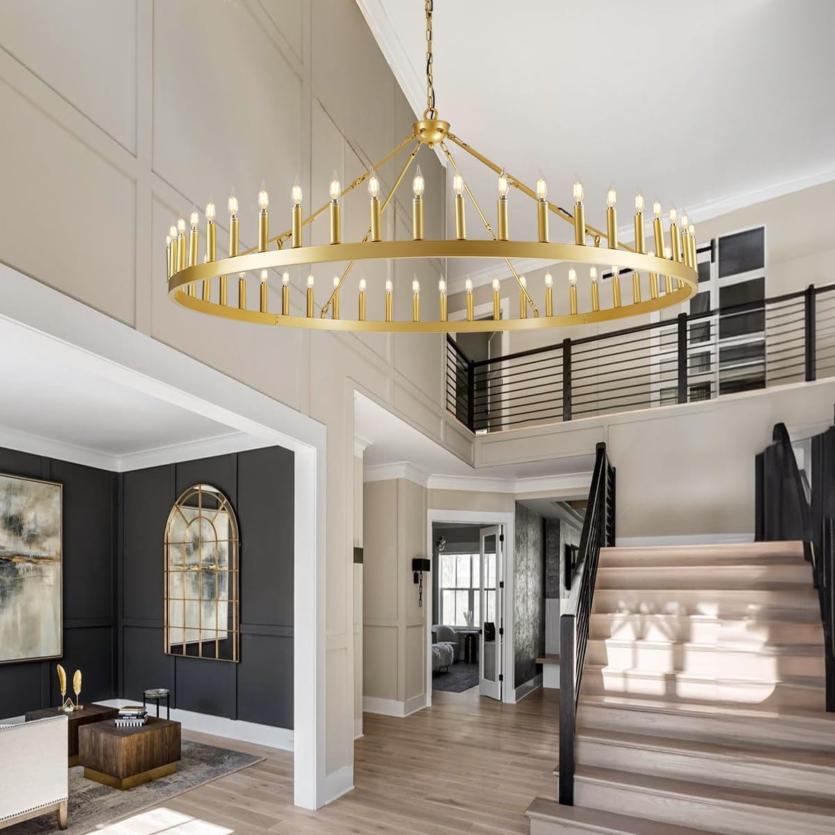 64 Inch Wagon Wheel Chandelier - view 7