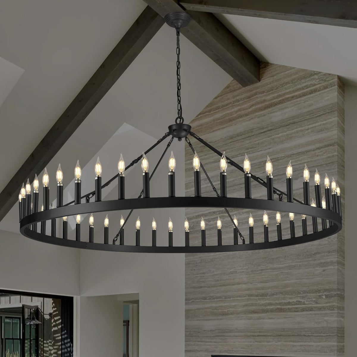 64 Inch Wagon Wheel Chandelier - view 10