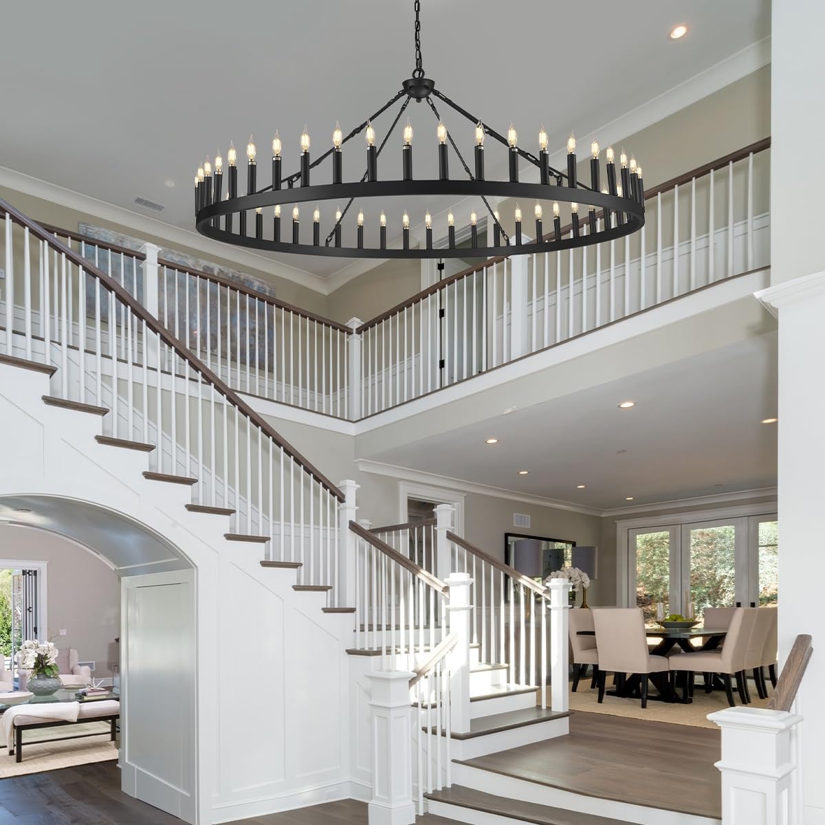 64 Inch Wagon Wheel Chandelier - view 12