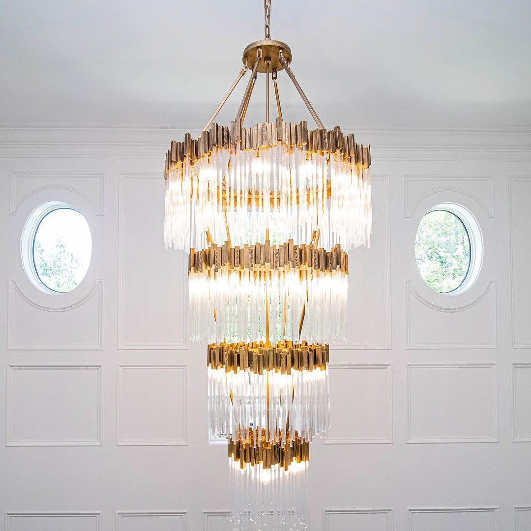 Large Elegant Multi-layers Glam Glass Chandelier for High-ceiling Staircase/Entryway/Living/meeting Room - view 2