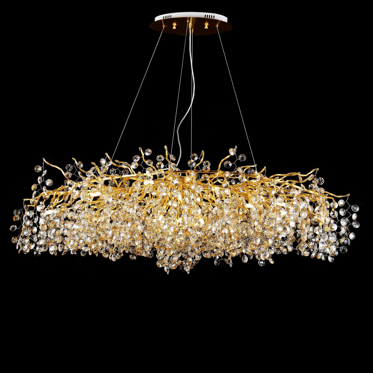 Rhy Crystal Quatre Oval Branch Penny Chandelier - view 2
