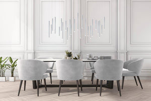 Bellini Rectangular Tubular Pendant Light Chandelier, crystal - view 3