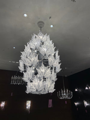 Modern Creative Clear Crystal Maple Leaf Chandelier for Living Room/Bedroom - view 10