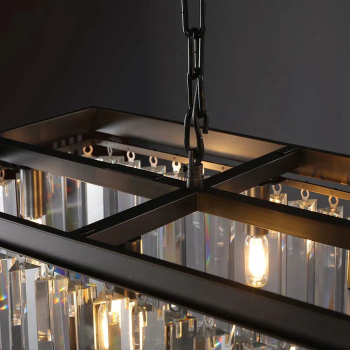 Riel Rectangular Crystal Chandelier 49" - view 5