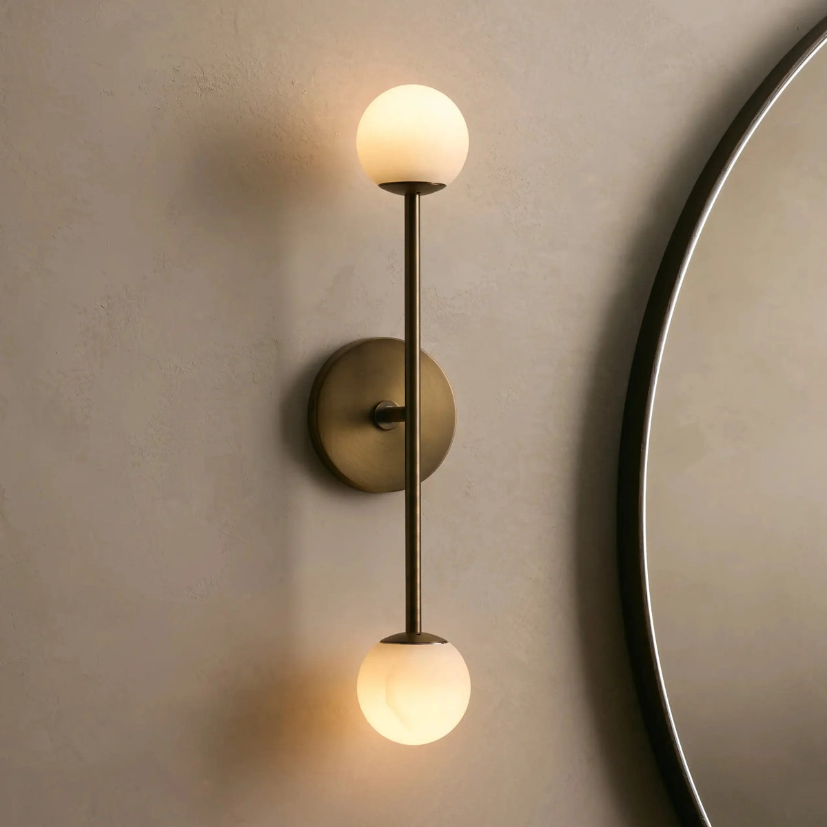 Girouette Double  Alabaster Sconce, wall sconce