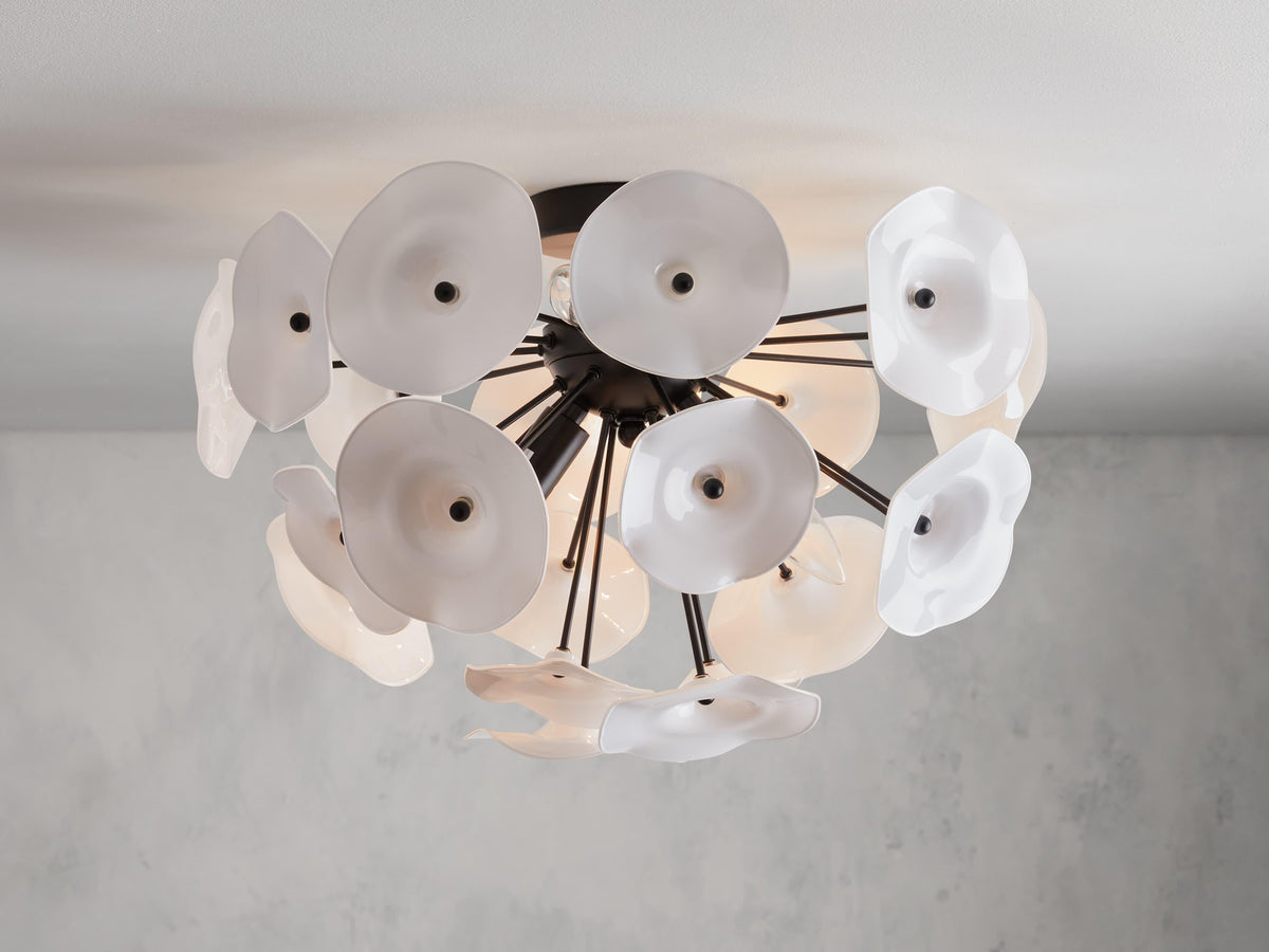 Lily Flushmount in Black, flush mount