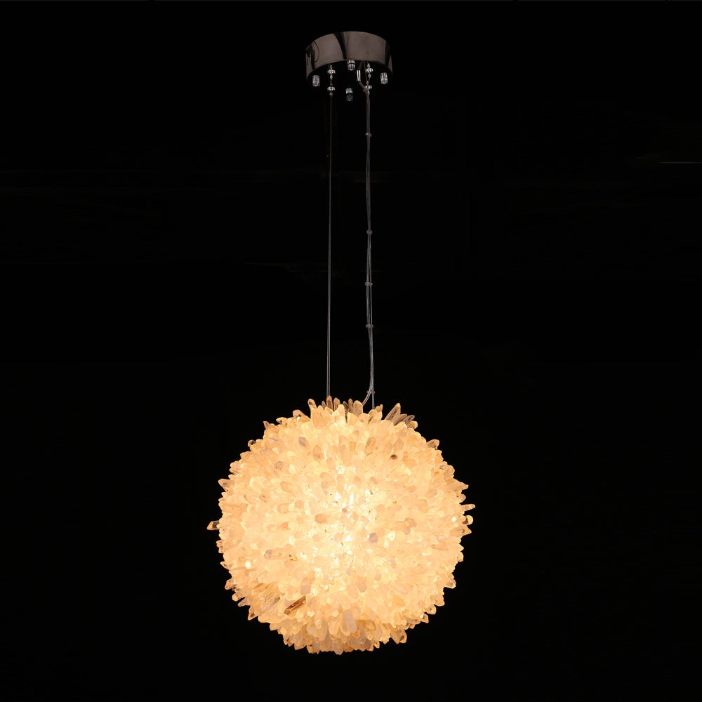 Rosalie Modern Clear Geode Quartz Crystal Ball Pendant Light, chandelier - view 3
