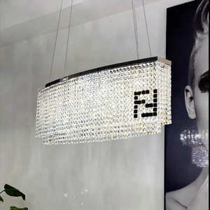 Fendi Modern Oval Crystal Chandelier - view 2