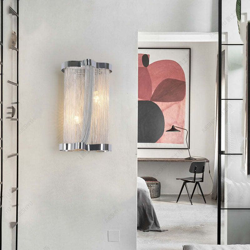 Ashley Aluminum Chain Tassel Wall Sconce, chandelier - view 5