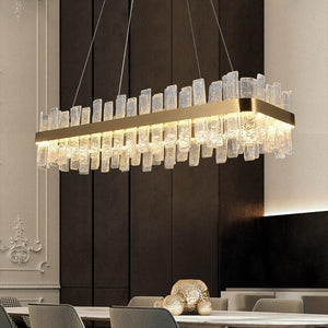 Ariano Long Crystal Rectangle Golden Lamp Body Modern Chandelier 32"/40", rectangular - view 4