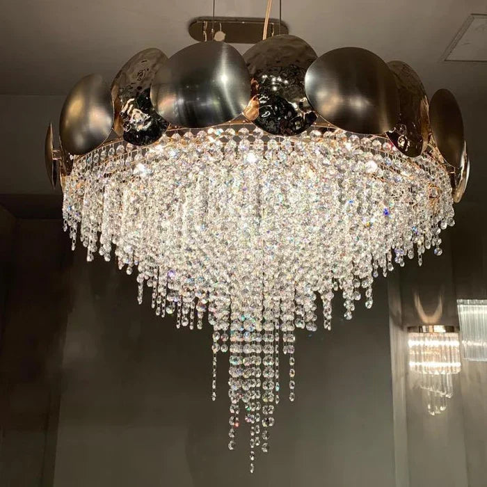 Amadeo Round Brass Crystal Chandelier, K9 crystal - view 4