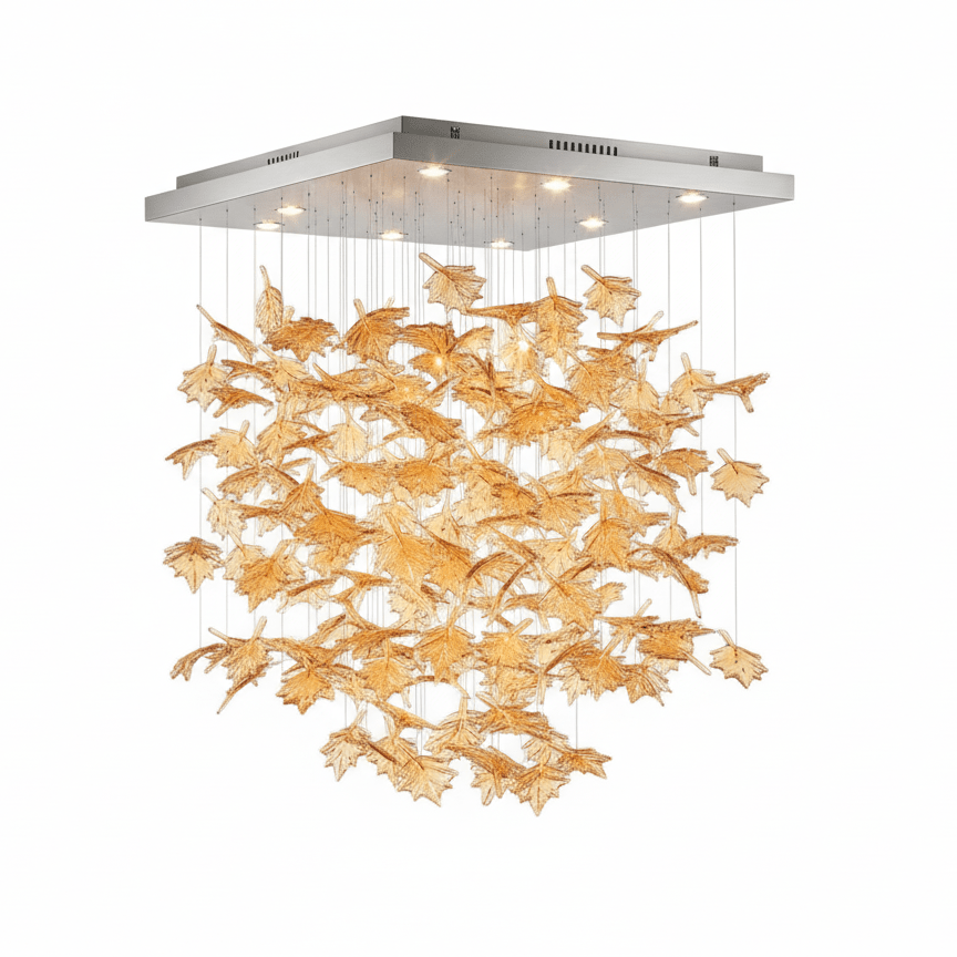 Multicolor Crystal Spiral Maple Leaf Chandelier - view 54
