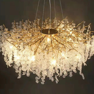 Luxury Branches Crystal Frosted Glass Chandelier Set for Living and Dining Room - view 7
