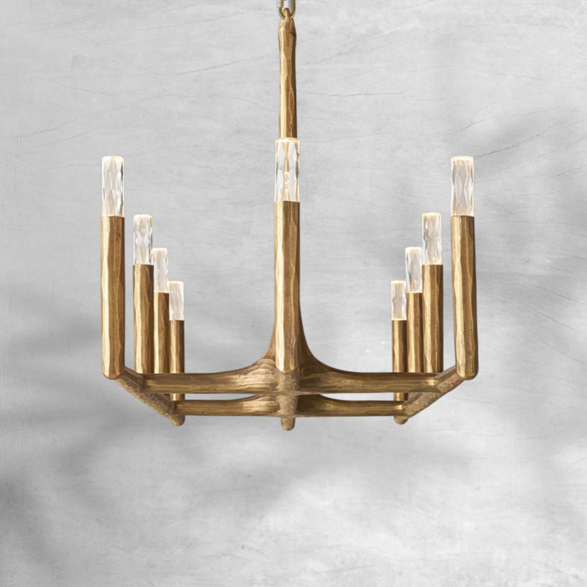 Thalen Forged Linear Chandelier 54" 72" 96", solid brass - view 9