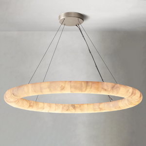 Riora Lisse Alabaster Round Chandelier 31" 41" 61"D - view 6