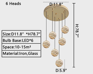 Nordic Planet Creative Long Pendant Chandelier For Staircase/Foyer/High-ceiling Hallway - view 21