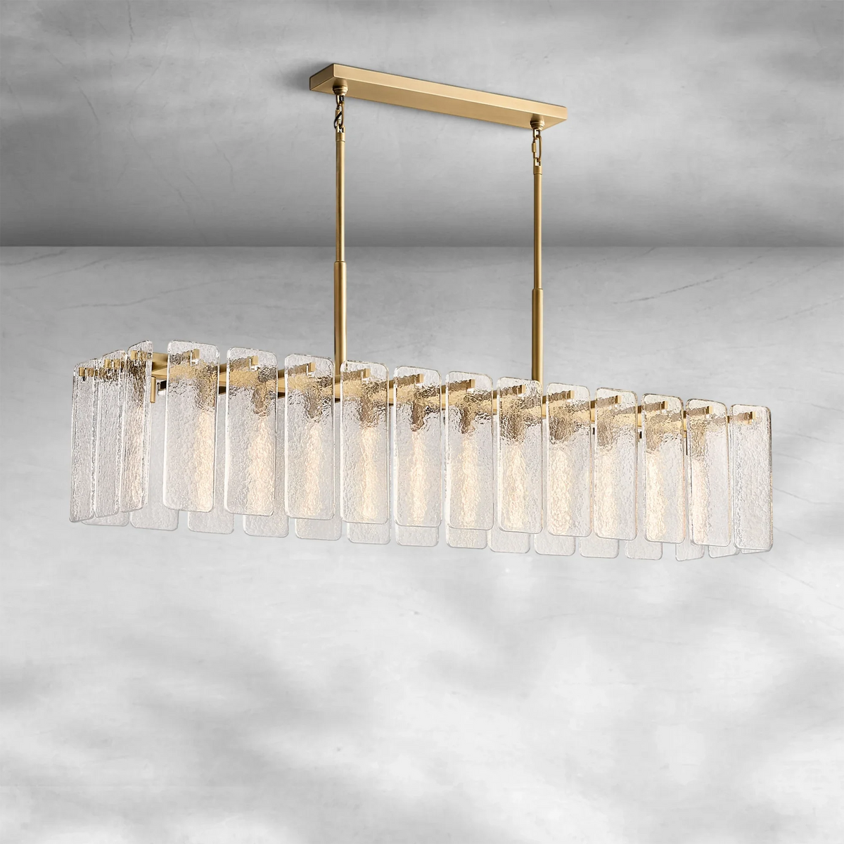 Calame Glass Rectangular Chandelier 72" - view 2