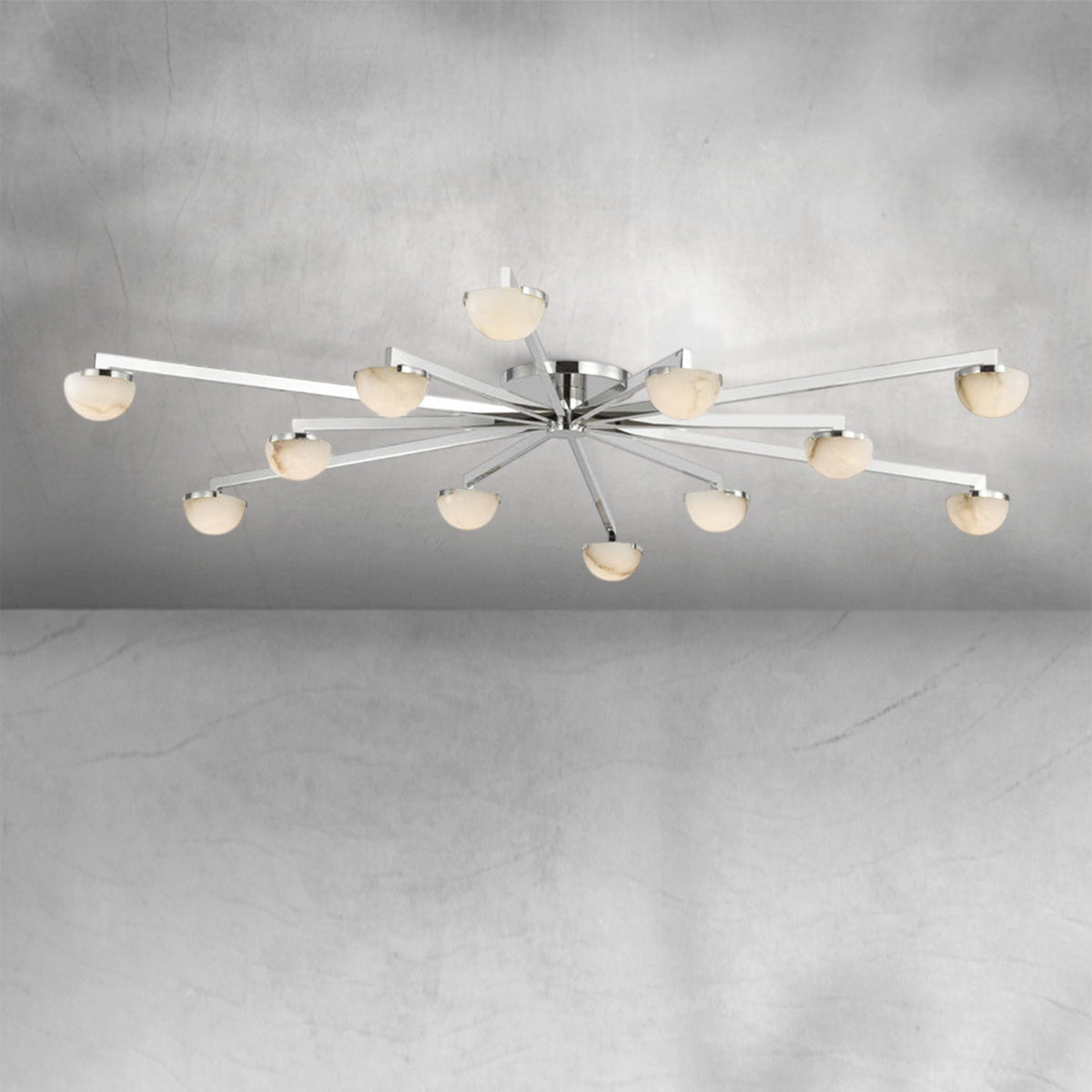 Padra Alabaster Large Staggered Arm Flush Mount - view 9