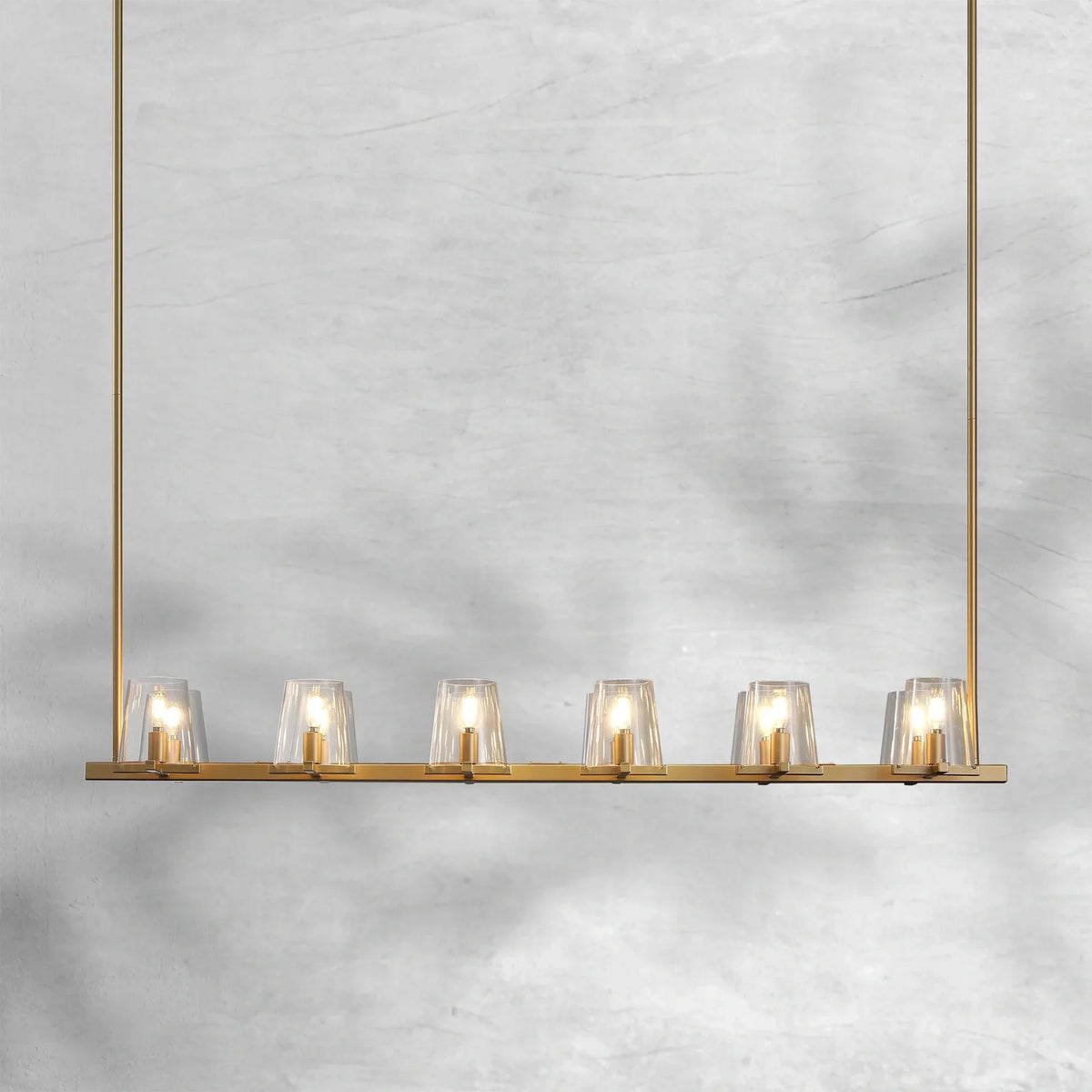 Prism Glass Linear Chandelier 49"60"