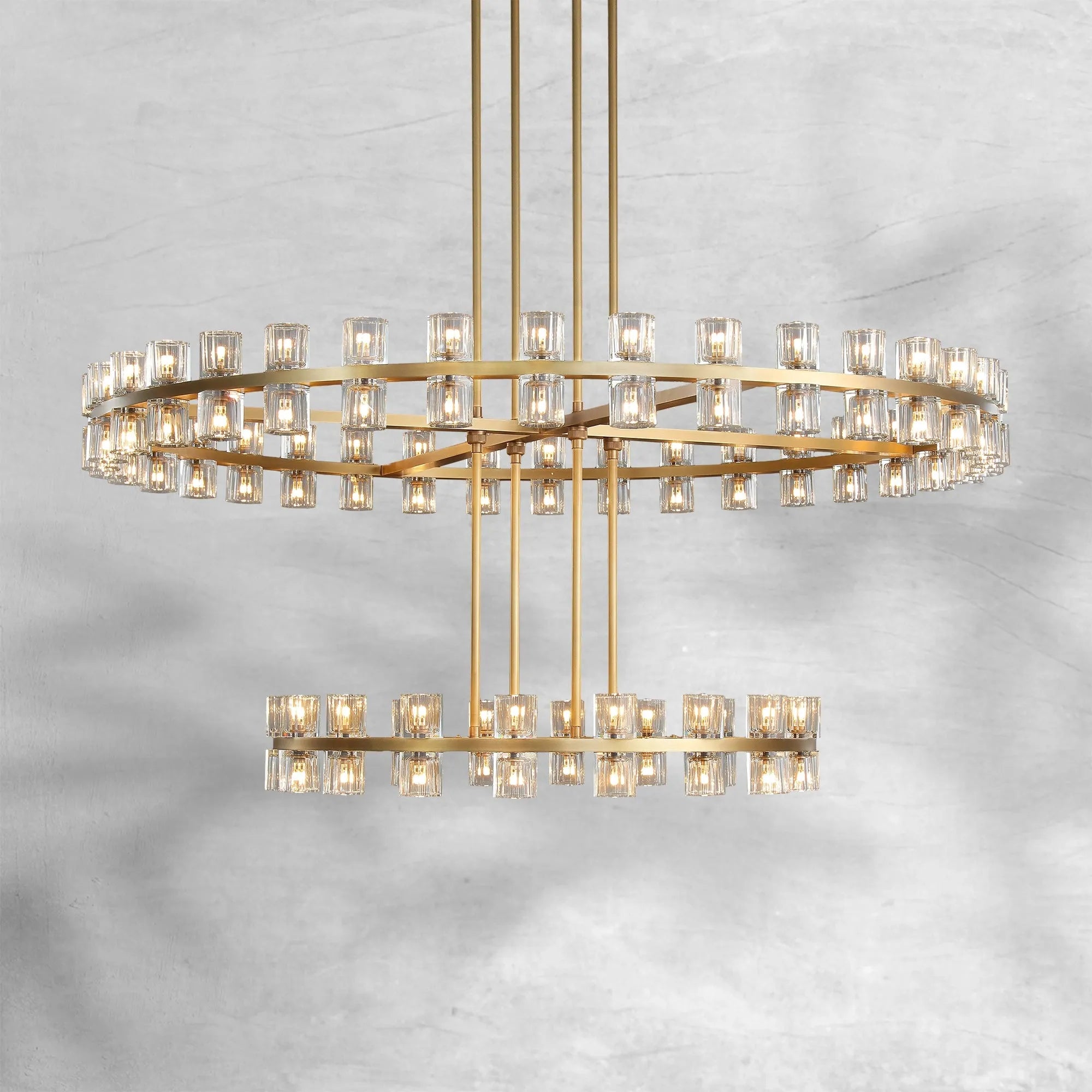 Auraline Crystal 2-Tier Round Chandelier 60"