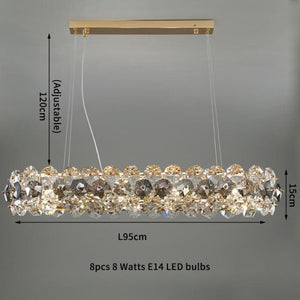 Fashion Long Crystal Chandelier W 37" - view 5