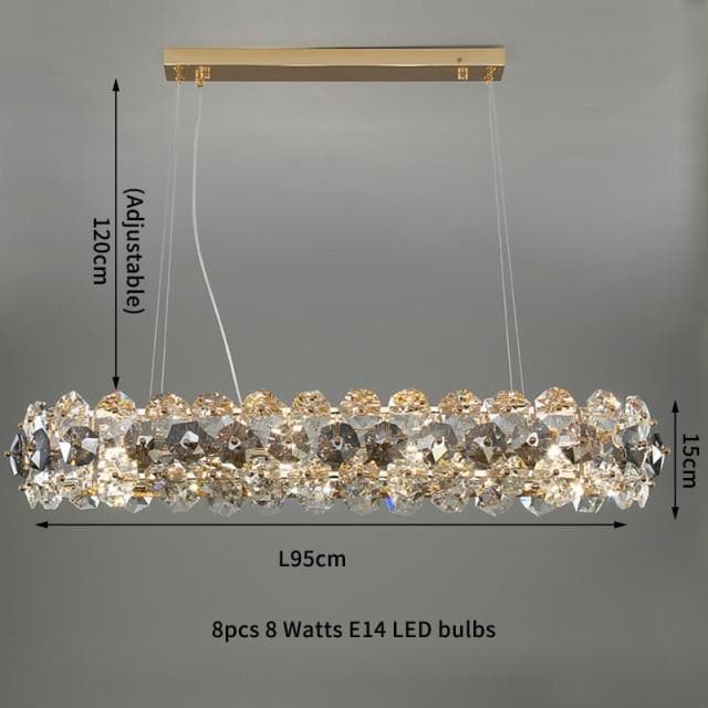 Fashion Long Crystal Chandelier W 37" - view 5