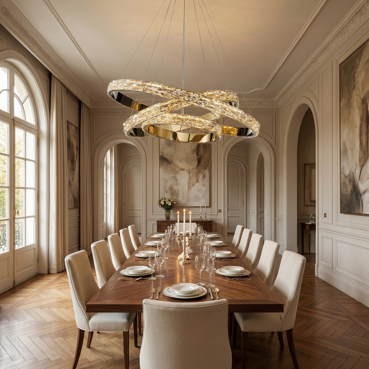 Vega Triple Ring Crystal Chandelier - view 3