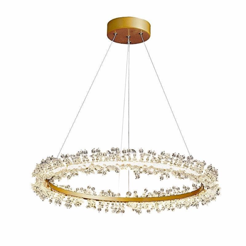 Exquisite Ring Crystal Golden Round Chandelier - view 12