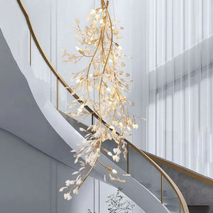 Ceramic Gingko Staircase Branch Chandelier - view 4