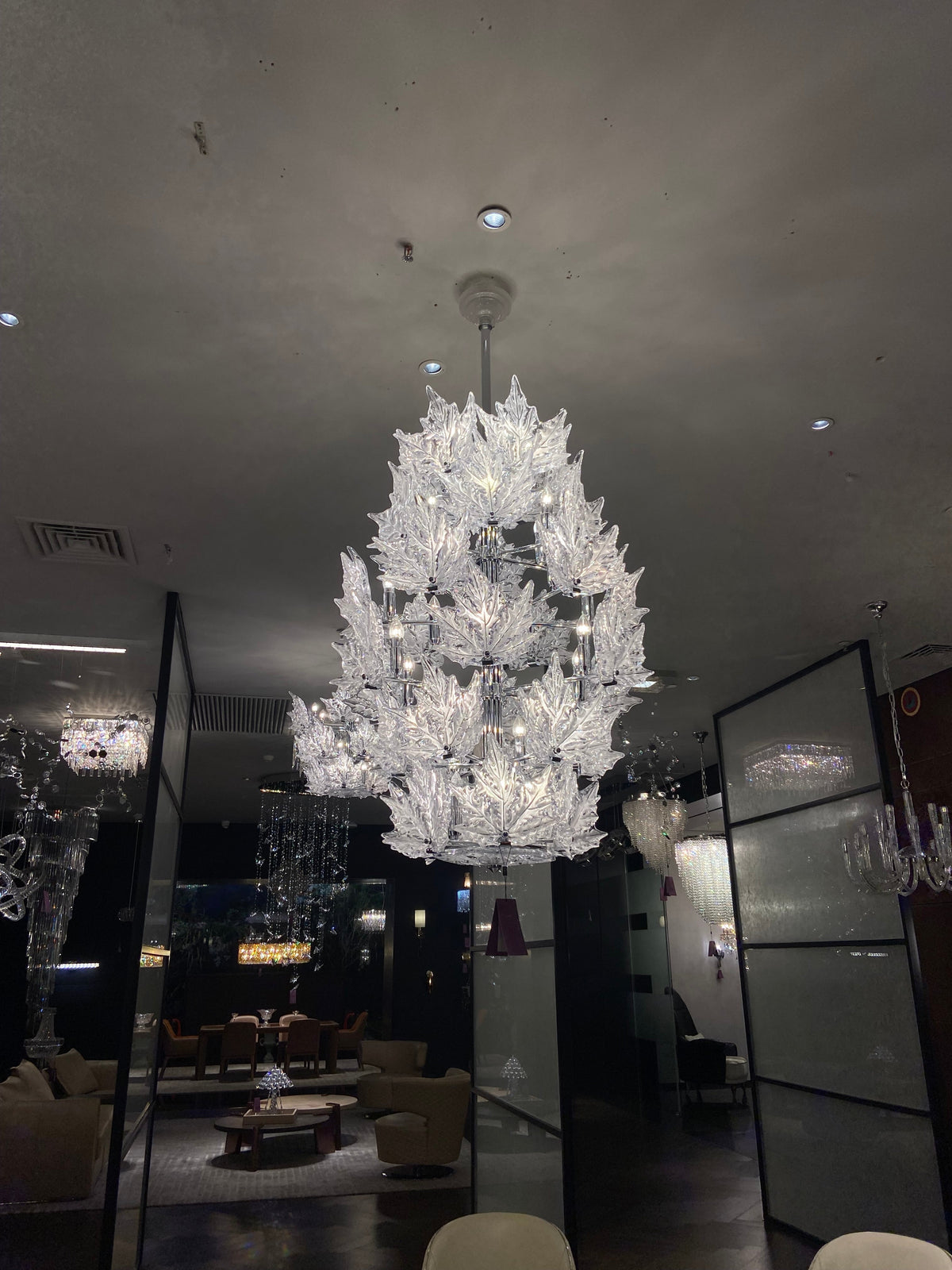 Modern Creative Clear Crystal Maple Leaf Chandelier for Living Room/Bedroom - view 12