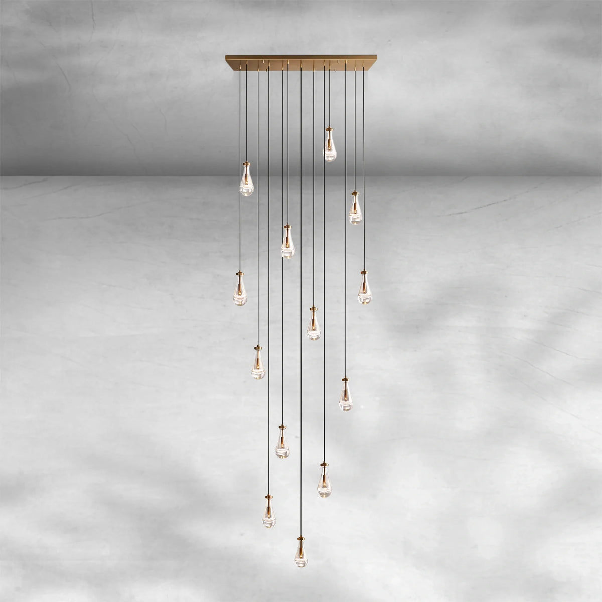 Raindrop Glass Linear Chandelier 54" - view 6