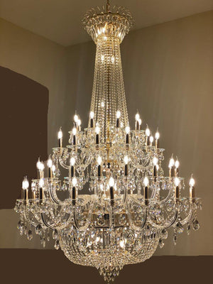 Extra Large European-style Multi-layers Candle Luxury Crystal Chandelier Gold Art Foyer/Staircase Decorative Light Fixture - view 9