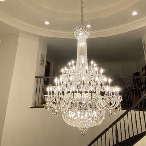 Extra Large European-style Multi-layers Candle Luxury Crystal Chandelier Gold Art Foyer/Staircase Decorative Light Fixture - view 3