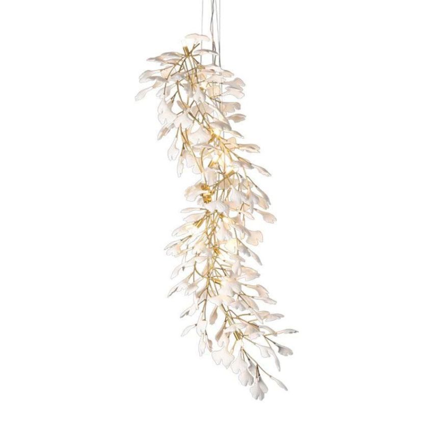 Ceramic Gingko Staircase Branch Chandelier - view 6