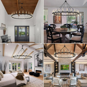 70 Inch Wagon Wheel Chandelier - view 16