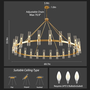 70 Inch Wagon Wheel Chandelier - view 3