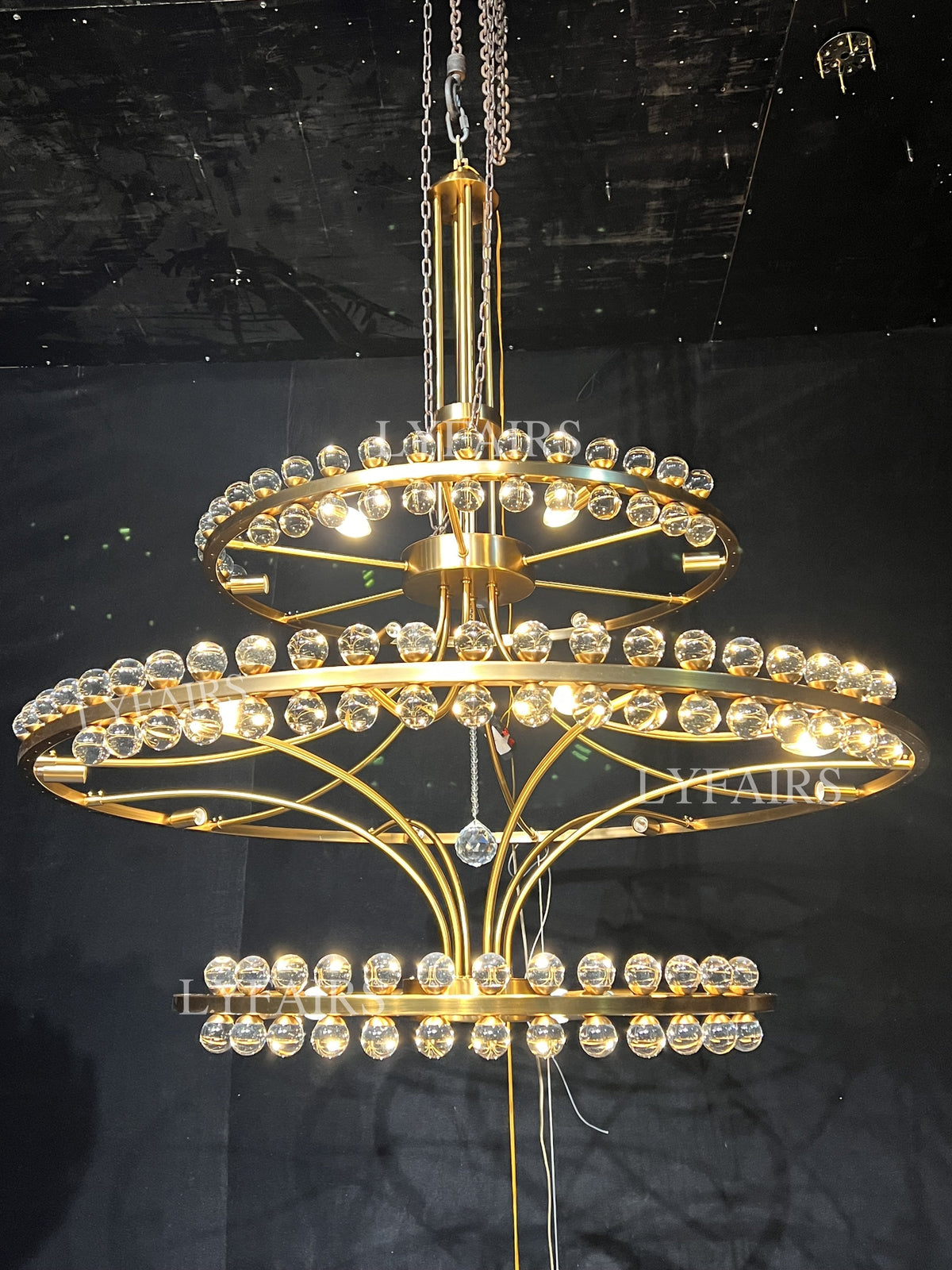 Modern 2/3 Ring Glass Ball Chandelier for Low-ceiling - view 8