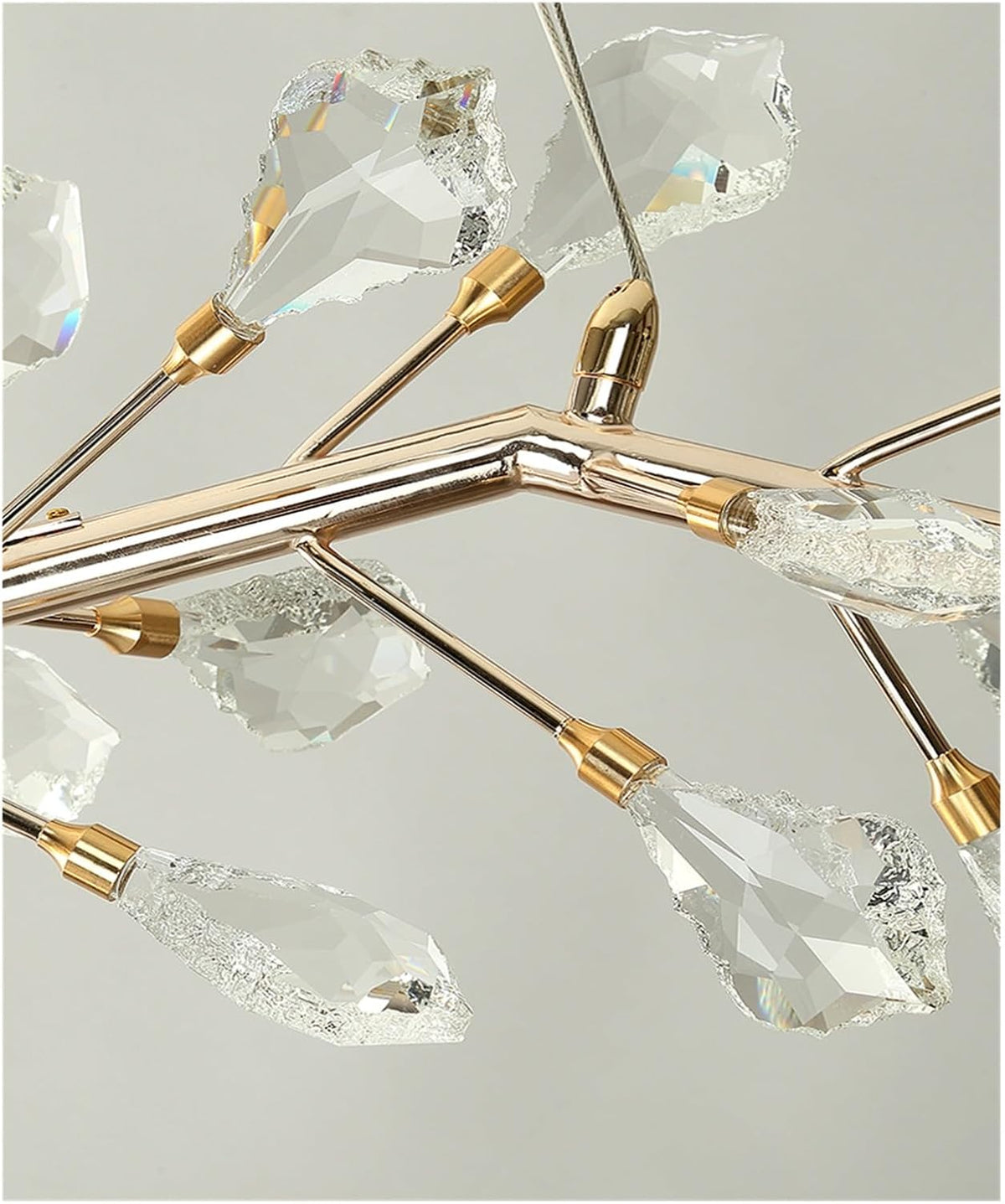 Sleek Modern Branch Crystal Leaves Linear Chandelier for Kitchen Island and Dining Room - view 5